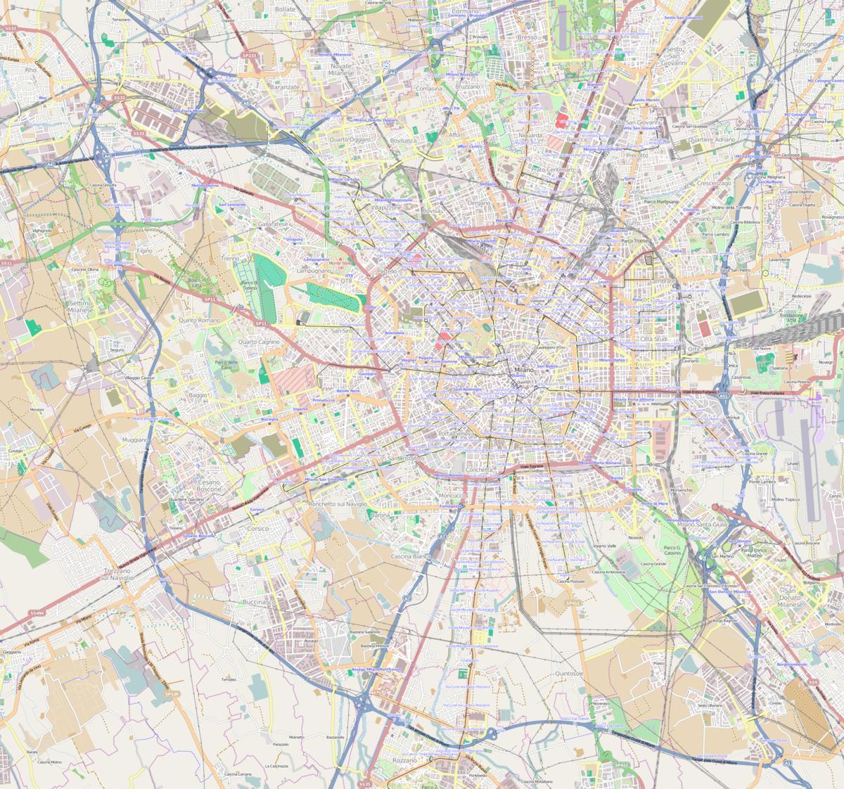 քարտեզ երկաթուղային կայարան Միլանո рогоредо 