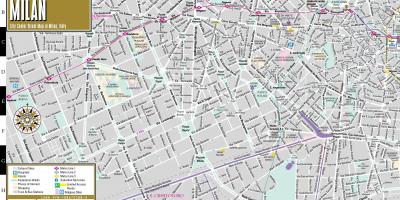 Քարտեզ փողոցների կենտրոնի քաղաքի Միլան 